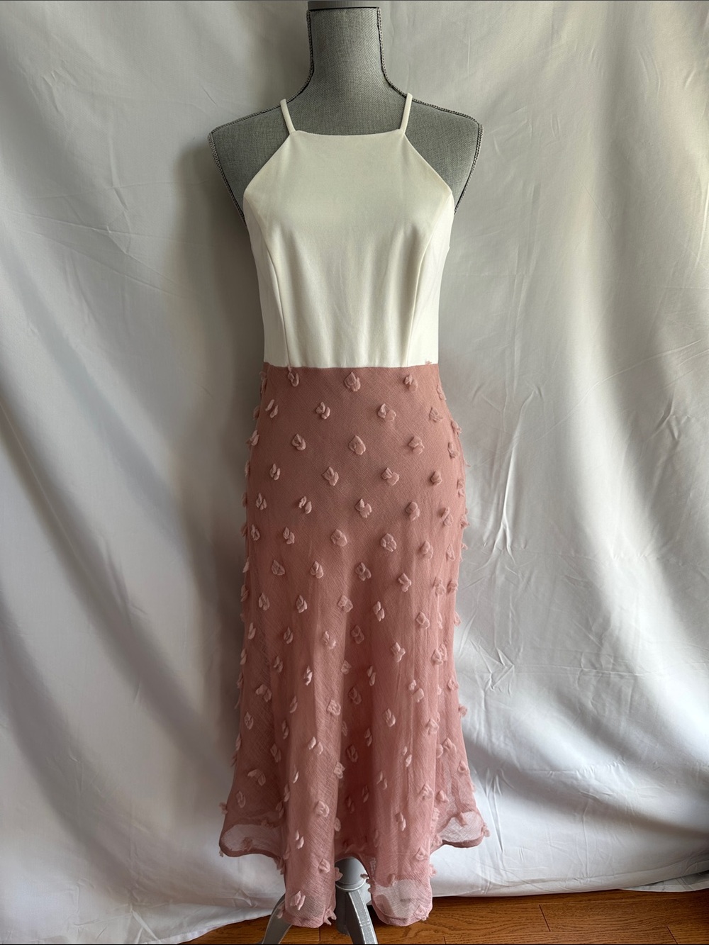 Sunday in Brooklyn White and Dusty Rose Maxi Dress